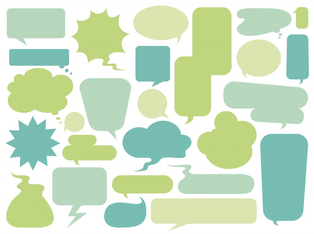 Collection of colorful speech bubbles vector